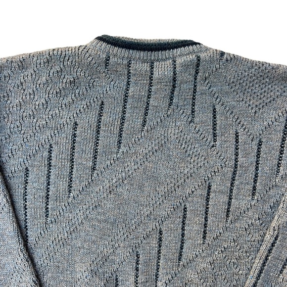 Vintage 90s - Chagall Paris - 3D Textured Grandpa Sweater - Grey - Large - Picture 4 of 7